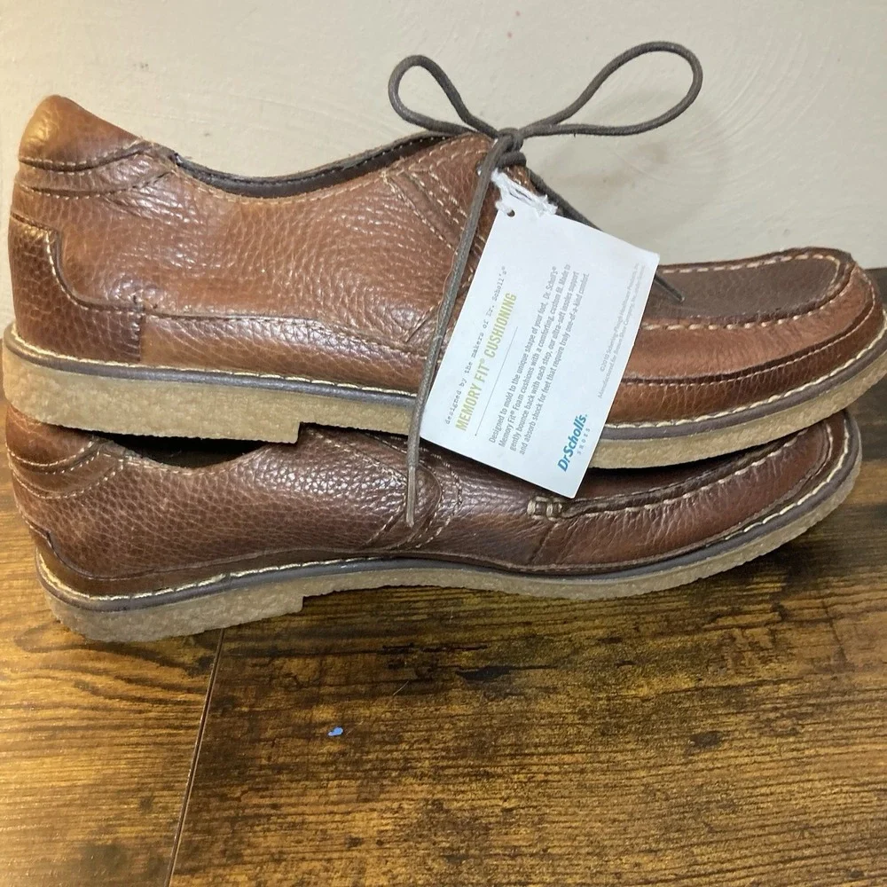 Dr Scholls Men's 10 Shoes Brown Leather Upper Casual Lace Up‎ Moc Toe Derby